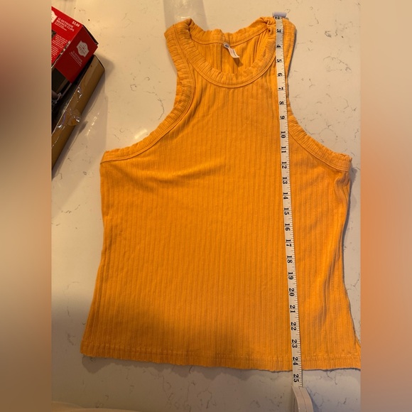 Free People Movement Coral Orange Ribbed Racerback Top. Size M. - Picture 7 of 8